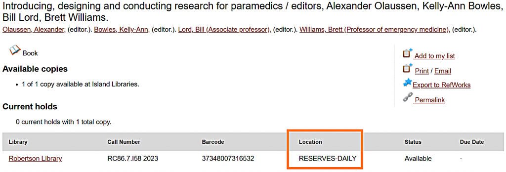 Library Catalogue Tutorial Script | ROBERTSON LIBRARY