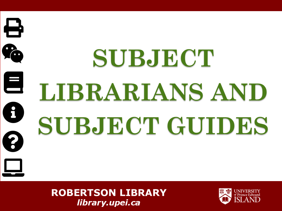 Subject librarians and subject guides title slide